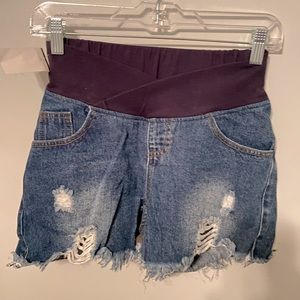 Maternity jean shorts